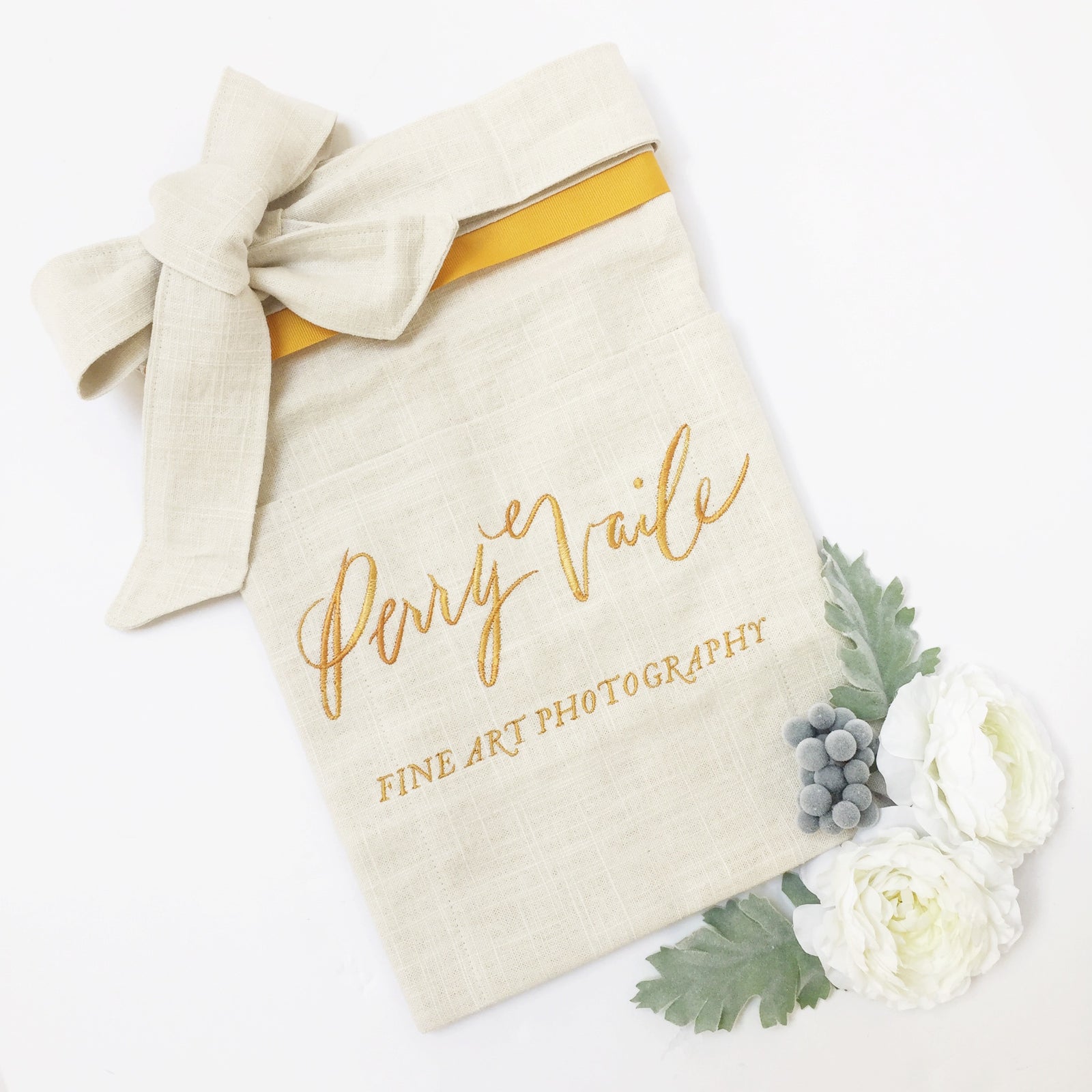 Custom Apron with Fabric Ties - Regular Length