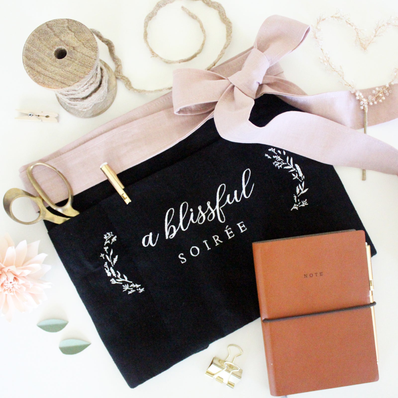 Custom Apron with Fabric Ties - Short Length