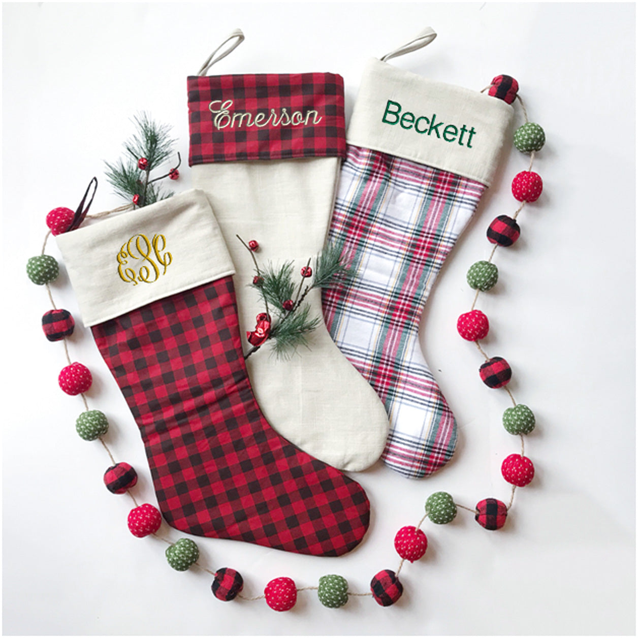 Embroidered Christmas Stockings