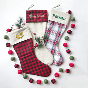 Embroidered Christmas Stockings