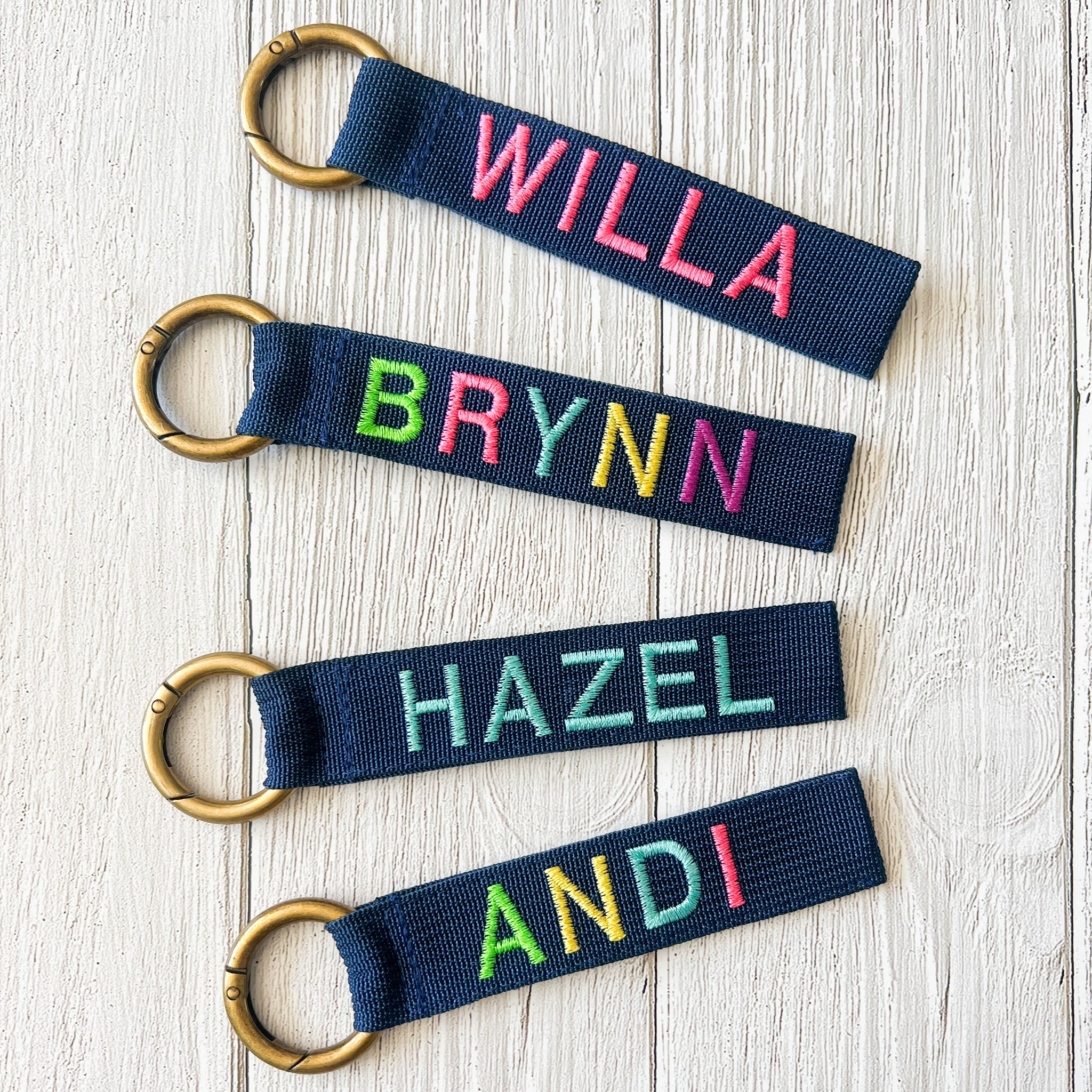 Military Name Tag Keychain Embroidered Key Chain Tags Custom Name